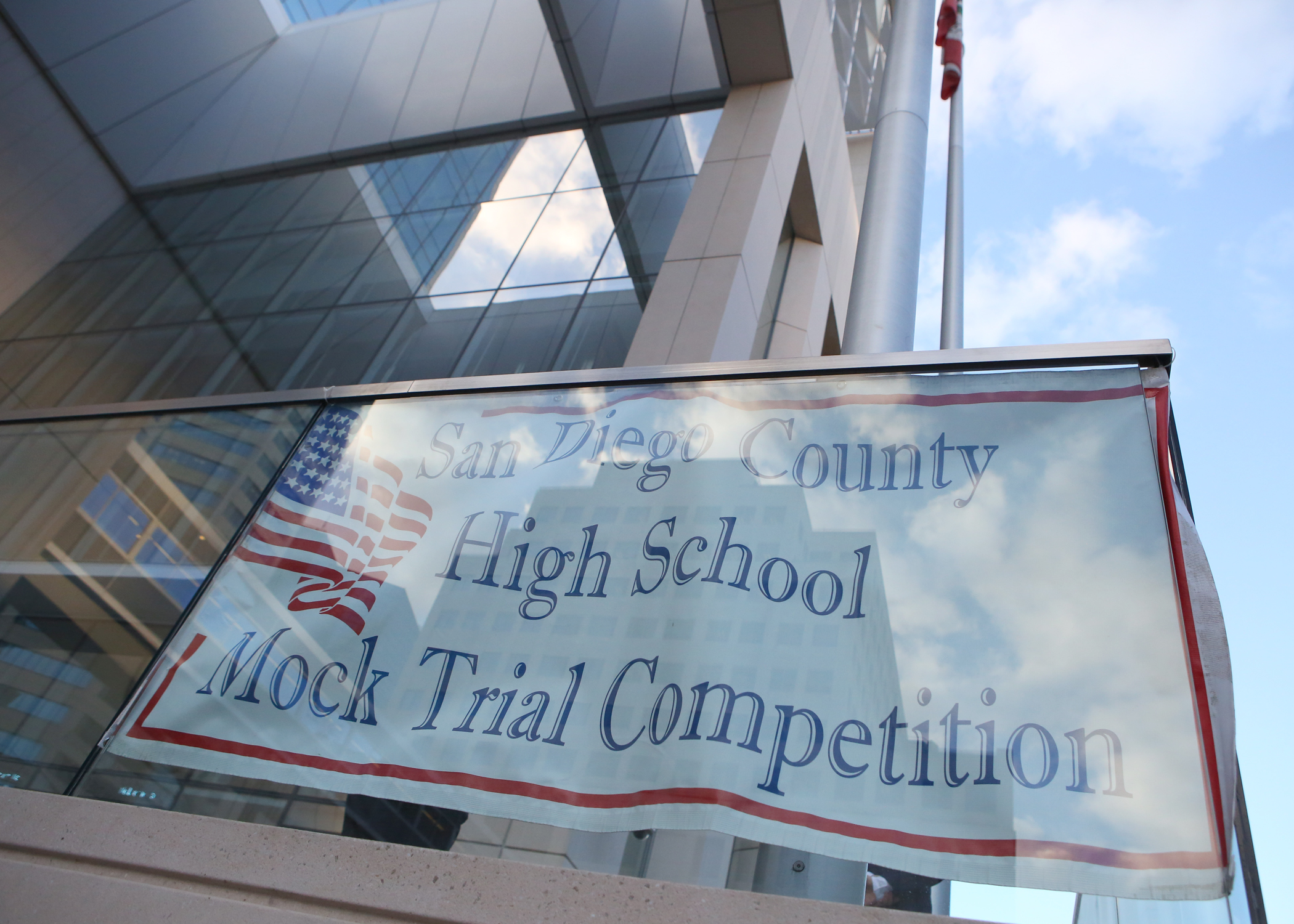 Mock Trial banner at the Central Courthouse